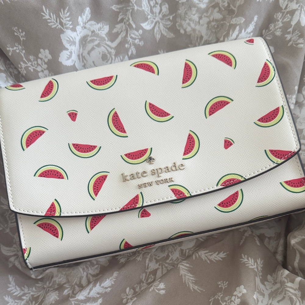 Kate Spade Cream Watermelon Print Clutch